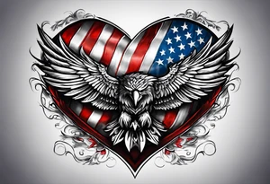 Make a tattoo an american flag that demonstrates the love and pride of my origins tattoo idea