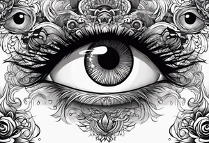 Crazy scary Japanese-style eyes tattoo idea