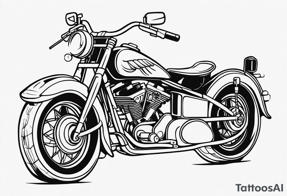 Motorcycle, wings, military tattoo idea