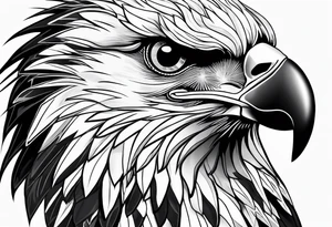Realistic black and white eagle chest tattoo tattoo idea