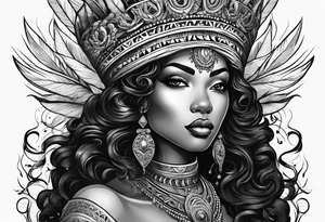 Black Goddess of sativa tattoo idea