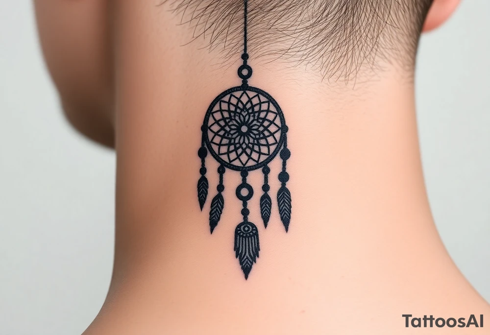 Nia letters with a dreamcatcher tattoo idea