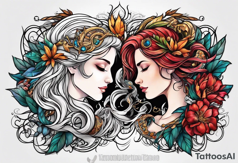 virgo and scorpio merged tattoo idea