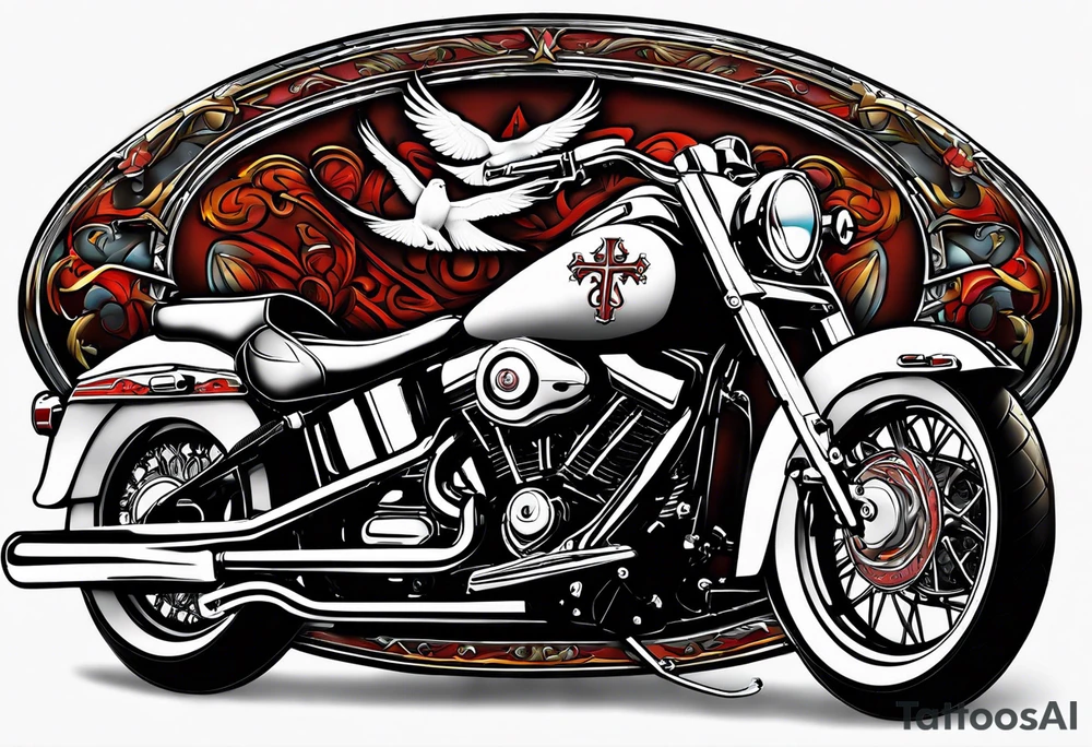 Waymakers Motorcycle Ministry with cross and a dove tattoo idea