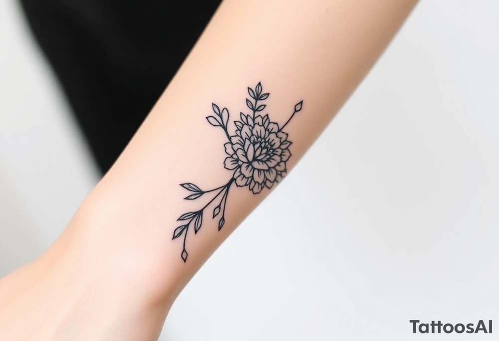 A delicate wedding bouguet with lace patterns and soft, romantic shading. tattoo idea