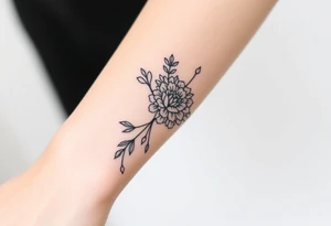 A delicate wedding bouguet with lace patterns and soft, romantic shading. tattoo idea