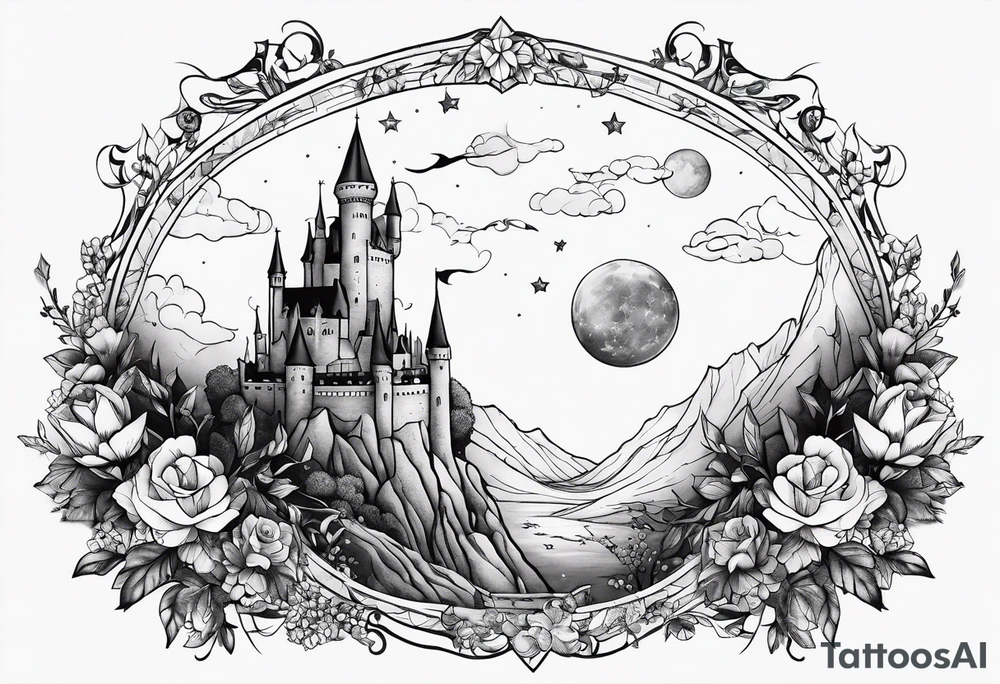 literary tattoo with the little prince, divergent, the hunger games and harry potter tattoo idea