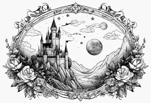 literary tattoo with the little prince, divergent, the hunger games and harry potter tattoo idea