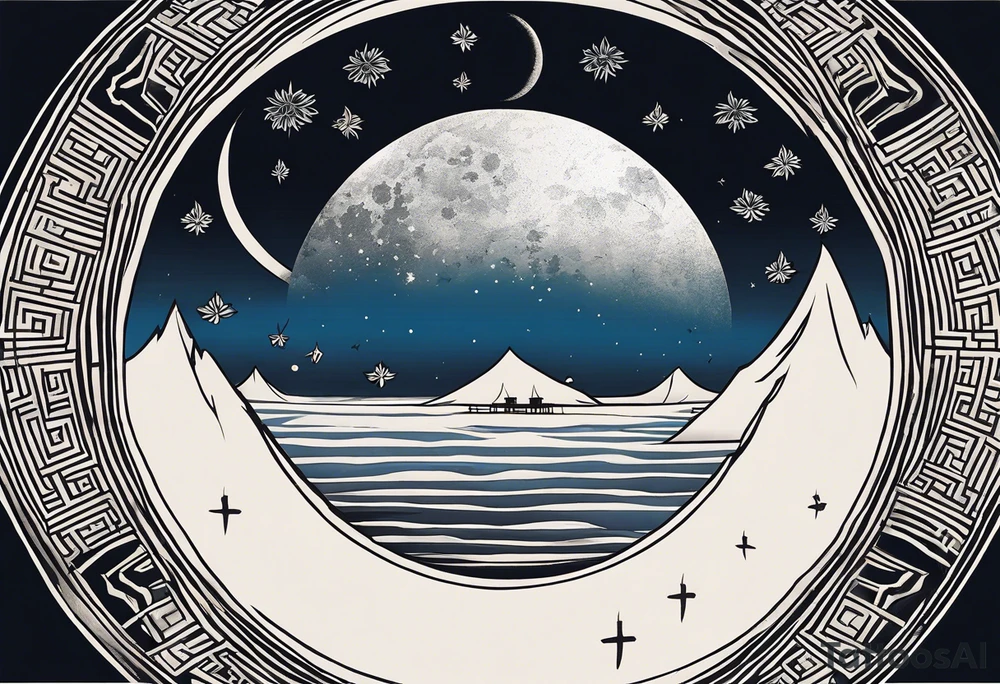sacred moon tattoo idea