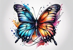Butterfly with one Angel wing tattoo idea