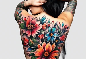 Flowers and love tattoo idea