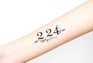 224 numbers into a tattoo itself tattoo idea