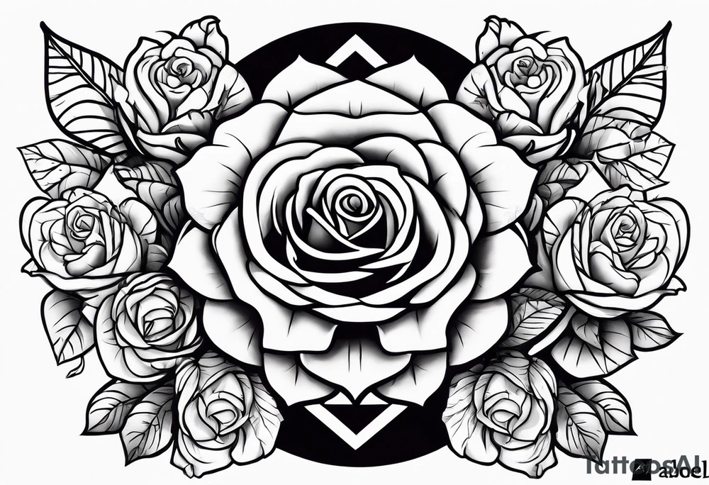 The name “Abel” surrounded by roses tattoo idea
