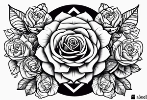 The name “Abel” surrounded by roses tattoo idea