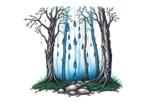 forest background
blue rain drops tattoo idea