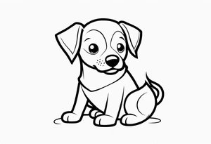 whistling cartoon dog tattoo idea