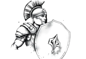 Armored Roman Soldier with shield tattoo idea