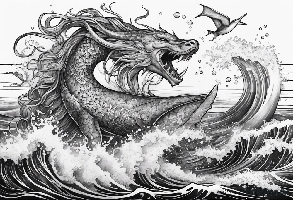 Sea mythical creatures tattoo idea
