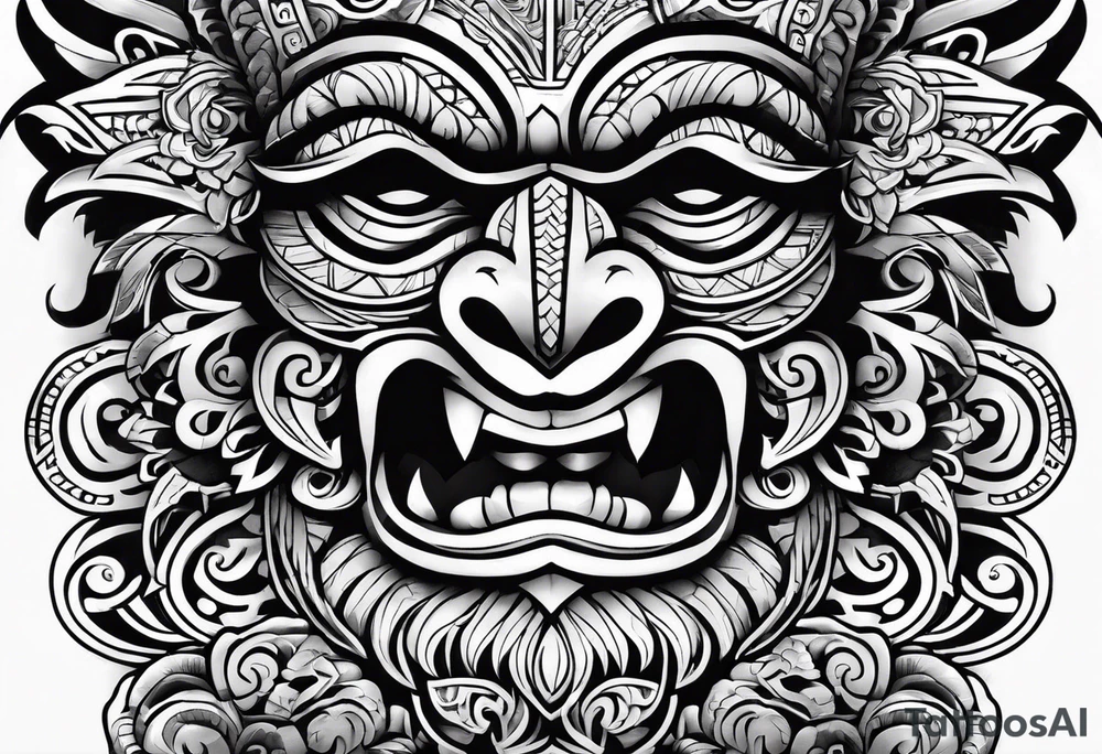 hawaiian tiki tattoo idea
