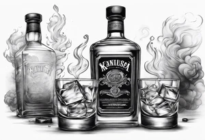 whiskey with smoke coming out of glass tattoo idea