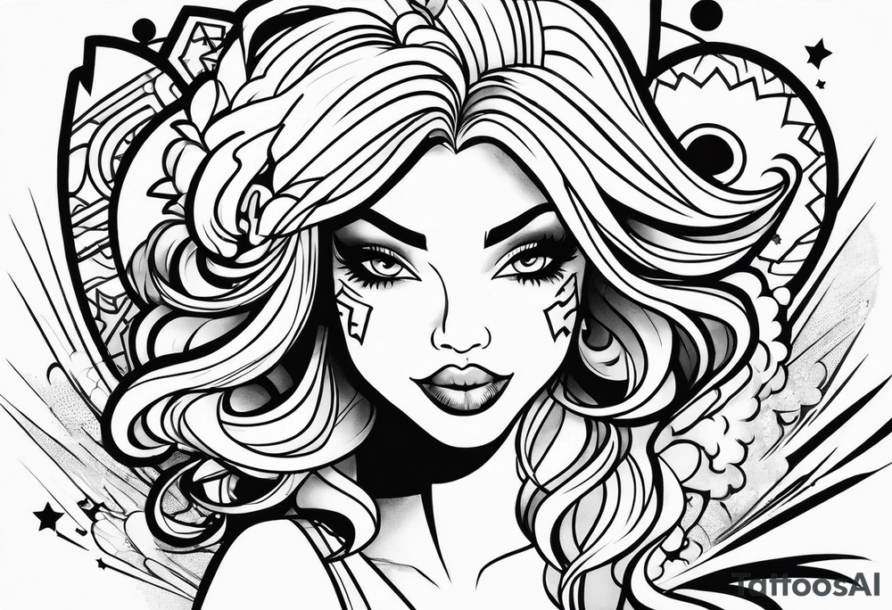 Graffiti style Justine tattoo idea