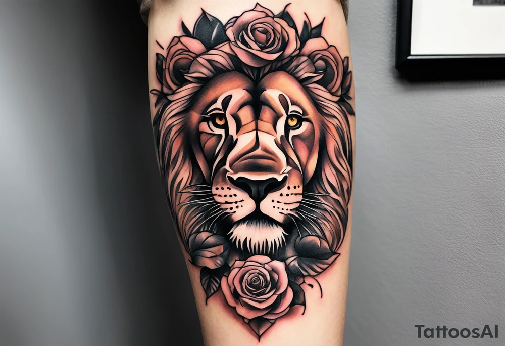 long sleeve tattoo with a rose on the bottom of the hand and then Big Ben above the rose blended with some buildings from London and then above that a lion tattoo idea