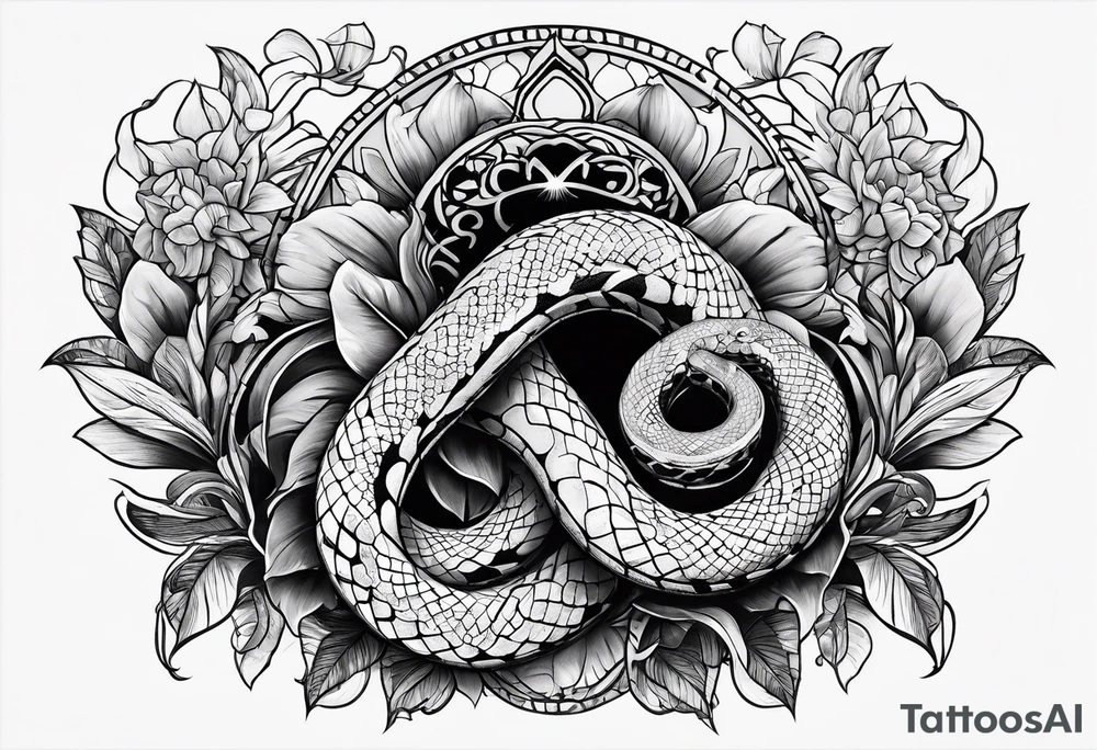 Raphidophora and snake. tattoo idea