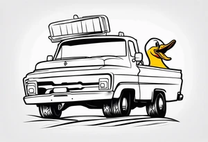 Duck driving a Silverado tattoo idea