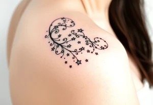 Cascade of stars swirl tattoo idea