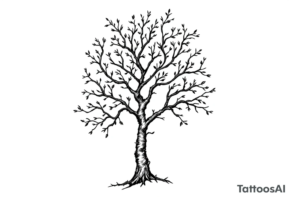small birch tree tattoo idea