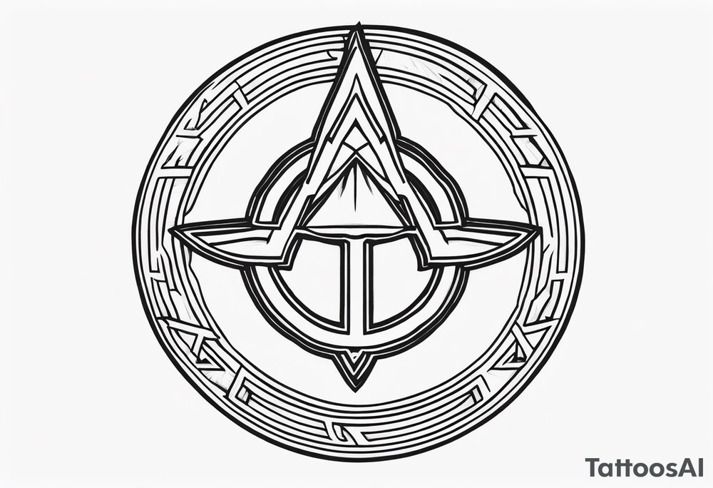 Ancient spartan in a trinity symbol tattoo idea