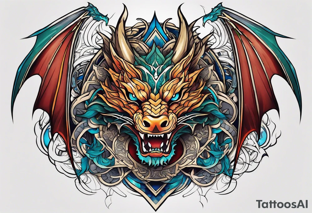 roaring dragons tattoo idea