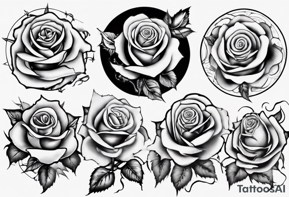 sound music roses disc jokey tattoo idea
