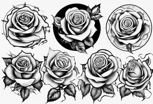 sound music roses disc jokey tattoo idea
