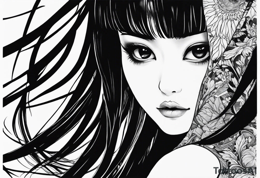 Tomie by Juji Ito half of face is beautiful another face is monstrous tattoo idea Tomie by Juji Ito half of face is beautiful another face is monstrous tattoo idea