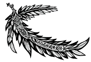 spiritual feathers ornamental indian shaman rune tattoo idea