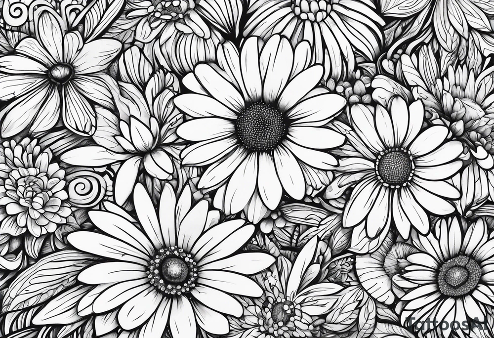 Chamomile doodle tattoo idea