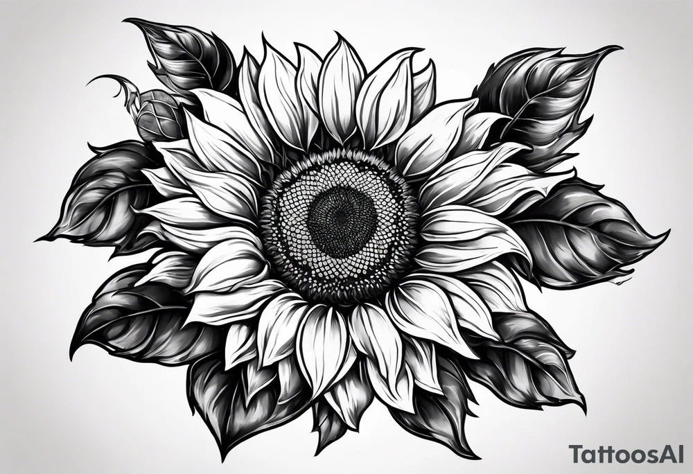 Sunflower for a male tattoo idea