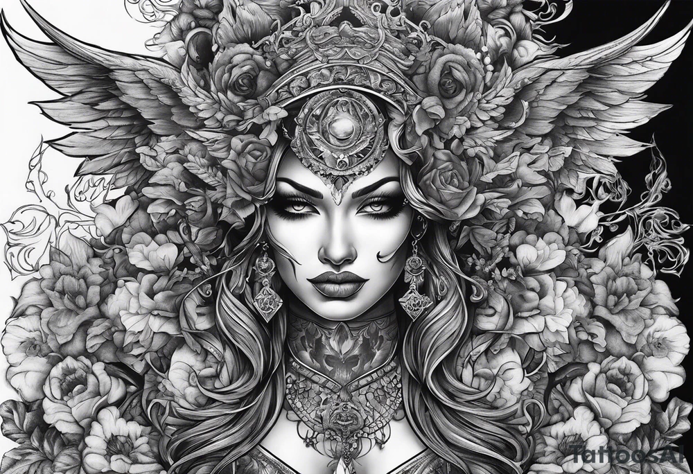 angelish devil tattoo idea