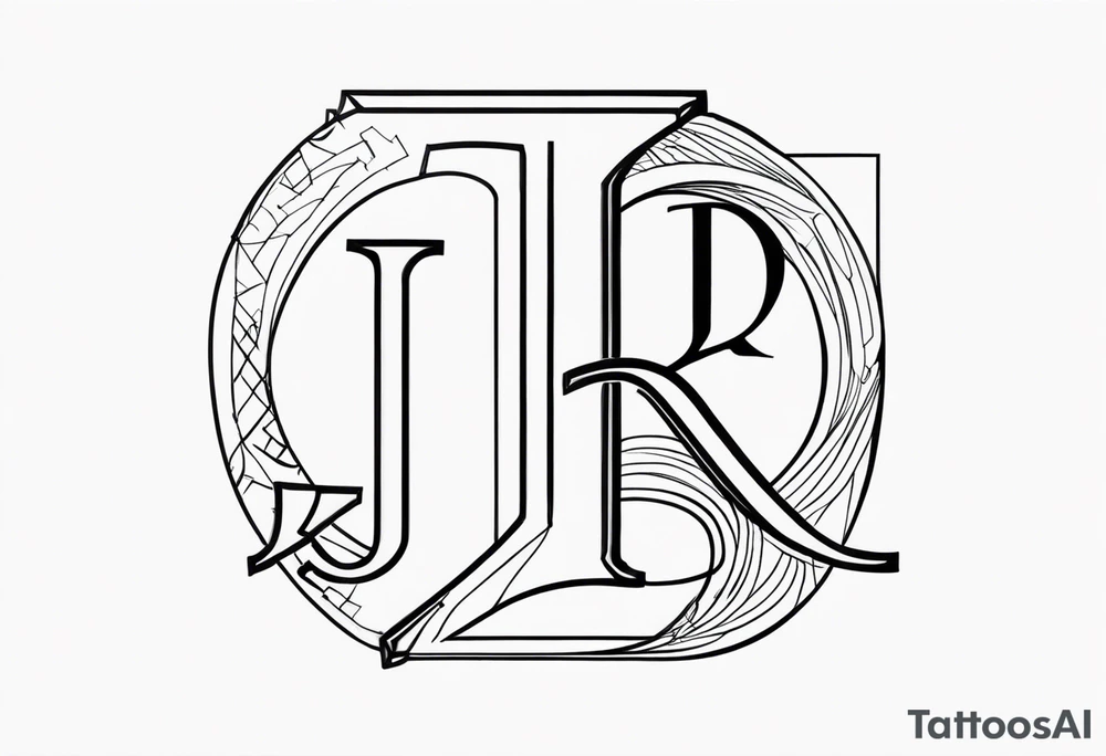 J and R linked initials tattoo idea