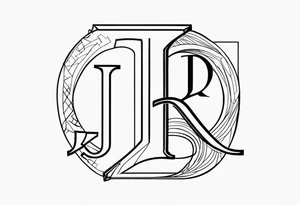 J and R linked initials tattoo idea