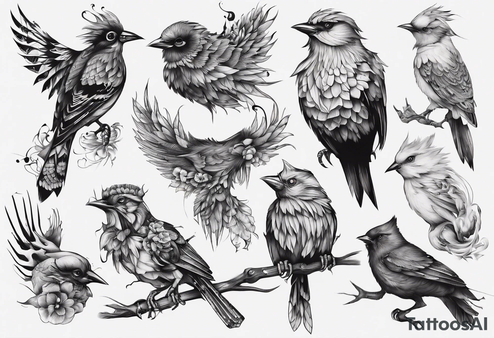 this bird you cannot change, highly detailed tattoo idea