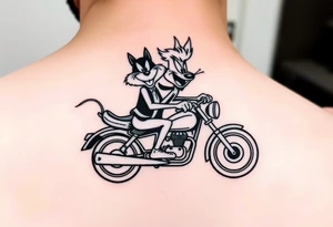 Mr. And Mrs. Taz looney toons characters riding a motorcycle tattoo idea