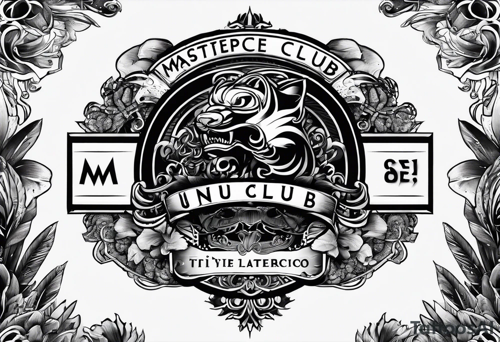 frase: mes que un club . En el musclo de la pierna tattoo idea