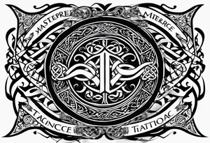 Cheers Mate text, armband +Celtic +Cancer Ribbon +tribal +artistic tattoo idea