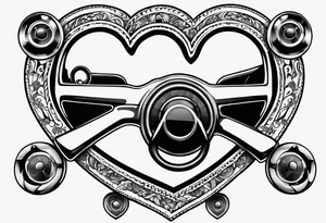 four steering wheels in a heart shape tattoo idea