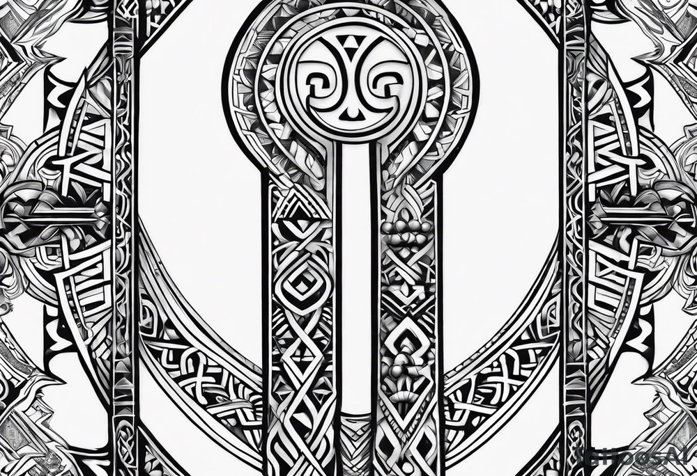 ankh mixed maori for armband tattoo idea