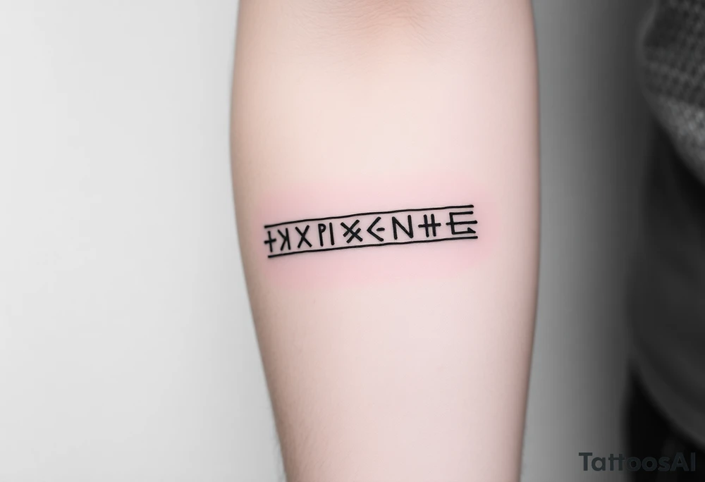 nordic runes in line bring power, battle awarness, see navigation and family together tattoo idea