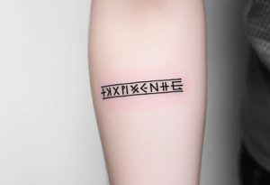 nordic runes in line bring power, battle awarness, see navigation and family together tattoo idea