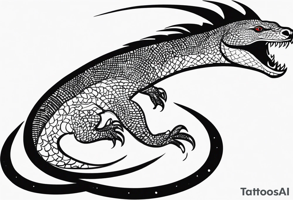 Jamal script circled by goanna tattoo idea